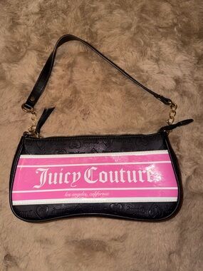 Juicy Couture Black and Pink Logo small shoulder bag